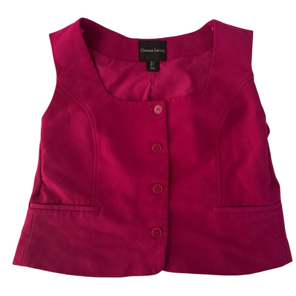 Christian Lacroix Fuchsia Tailored Pink Sleeveless Blazer Vest